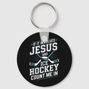 Jezus En IJshockey Tel Mij In 2 Sleutelhanger