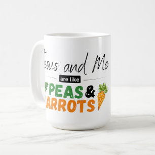 Jezus en ik zijn als erwten en wortels koffiemok