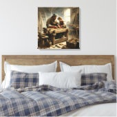 Jezus en Jozef 1 Canvas Afdruk (Insitu (Slaapkamer))