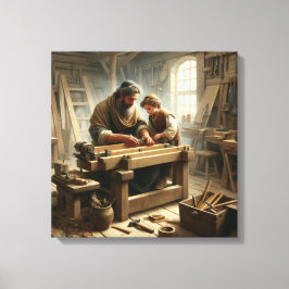 Jezus en Jozef 1 Canvas Afdruk