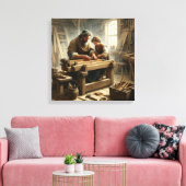 Jezus en Jozef 1 Canvas Afdruk (Insitu (Woonkamer))