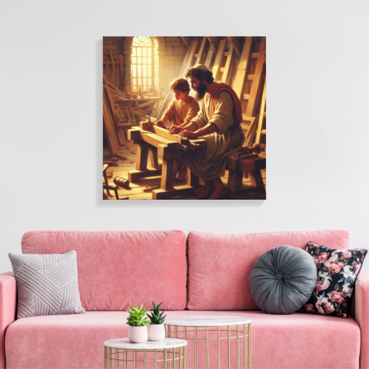 Jezus en Jozef 2 Canvas Afdruk (Insitu (Woonkamer))