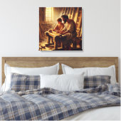 Jezus en Jozef 2 Canvas Afdruk (Insitu (Slaapkamer))