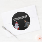 Jezus en Kerstman hebben dat gezien Ronde Sticker (Envelop)