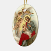 Jezus en kerstversiering keramisch ornament (Links)