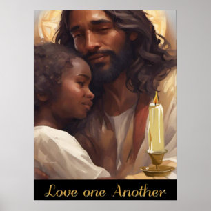 Jezus en kind christelijke poser poster