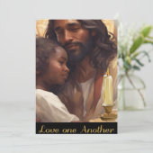 Jezus en kind christelijke poseur kaart (Staand voorkant)