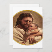 Jezus en kind feestdagenkaart (Voorkant / Achterkant)