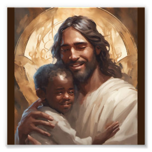 Jezus en kind foto afdruk