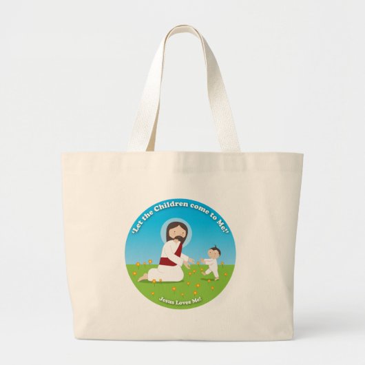 Jezus en kind grote tote bag (Voorkant)