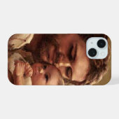 Jezus en kind iPhone 15 case (Achterkant horizontaal)