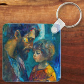 Jezus en kind sleutelhanger (Achterkant)