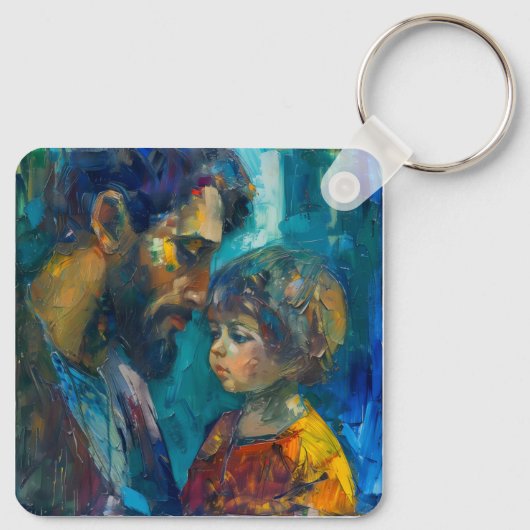 Jezus en kind sleutelhanger (Achterkant)