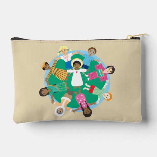 Jezus en kinderen bidden rozenkrans etui (Achterkant)