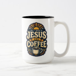 Jezus en koffie Christelijk geloof Koffieliefhebbe Tweekleurige Koffiemok