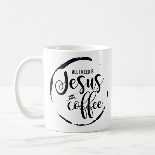 Jezus en koffie mok (Links)
