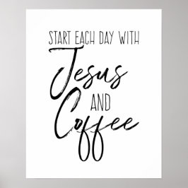 Jezus en koffie poster