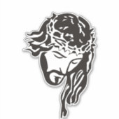 Jezus en Kroon van Thorns Sticker (Voorkant)