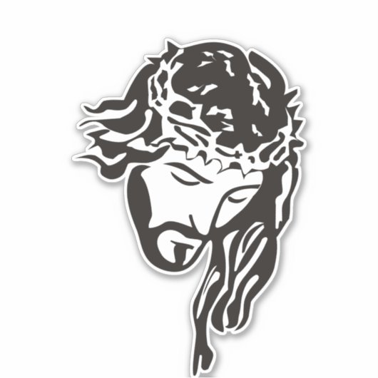 Jezus en Kroon van Thorns Sticker (Voorkant)