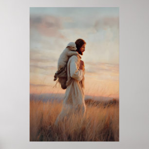 Jezus en Lam De Goede Herder Verloren Schaap Jezus Poster