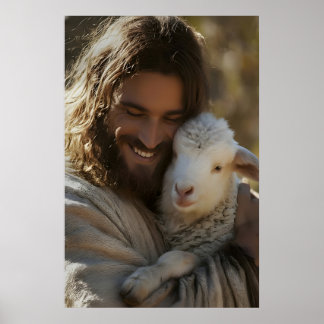 Jezus en lam Print Goede Herder Christelijke Muur