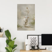 Jezus en Lam Waterverfprint Goede Herder Poster (Thuiskantoor)