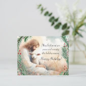 Jezus en Lamb Briefkaart (Staand voorkant)