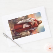 Jezus en lammeren rechthoekige sticker (Envelop)