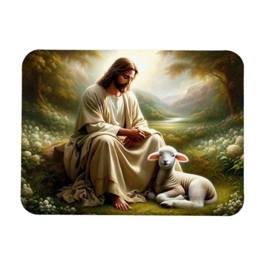 Jezus en Lamsmagneet Magneet (Horizontaal)