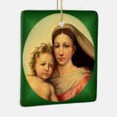 Jezus en Maagd Mary, Sistine Madonna ~ Keramisch Ornament (Rechts)
