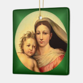 Jezus en Maagd Mary, Sistine Madonna ~ Keramisch Ornament (Links)