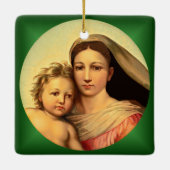 Jezus en Maagd Mary, Sistine Madonna ~ Keramisch Ornament (Achterkant)