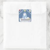 Jezus en Maria Geboorte Vierkante Sticker (Tas)