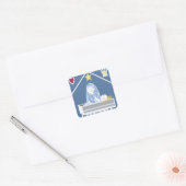 Jezus en Maria Geboorte Vierkante Sticker (Envelop)