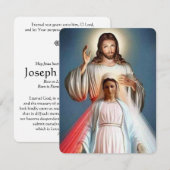 Jezus en Maria Katholieke begrafenis Memorial Kaar (Voorkant / Achterkant)