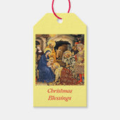 Jezus en Maria Kerstmis Geboorte met 3 Koningen Cadeaulabel (Voorkant)