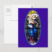 Jezus en Mary gekleurd glazen raam Briefkaart (Voorkant / Achterkant)