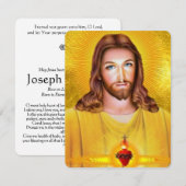 Jezus en Mary Katholieke begrafenis Memorial Kaart (Voorkant / Achterkant)