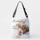 Jezus en mijn thee crossbody tas (Voorkant)