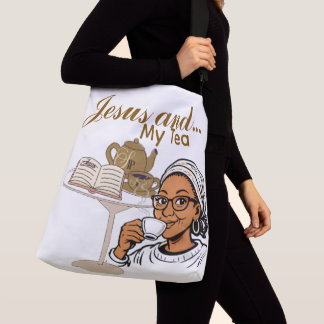 Jezus en mijn thee crossbody tas