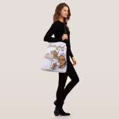 Jezus en mijn thee crossbody tas (Op model)