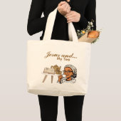 Jezus en mijn thee grote tote bag (Voorkant (product))