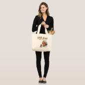 Jezus en mijn thee grote tote bag (Voorkant (model))