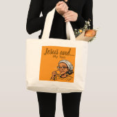 Jezus en mijn thee grote tote bag (Voorkant (product))