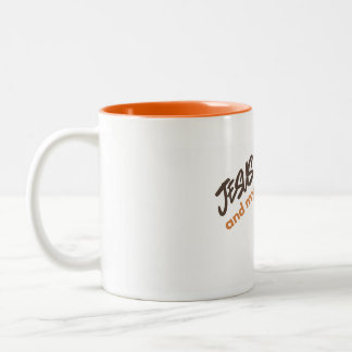 Jezus en mijn theekop tweekleurige koffiemok