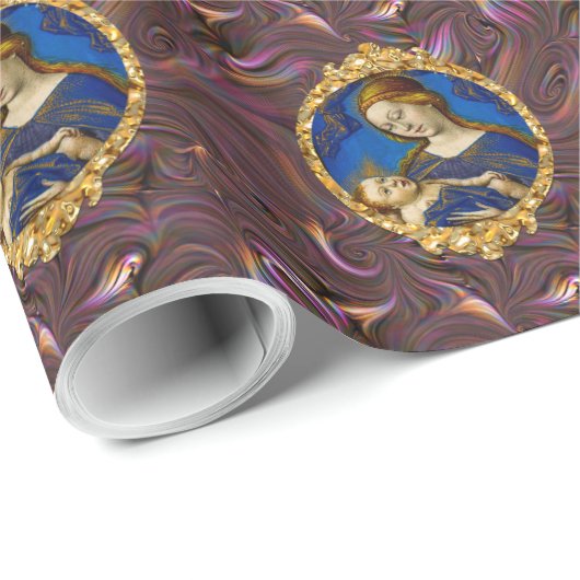 Jezus en Moeder Maria kerstvakantie patroon Cadeaupapier (Rol Hoek)