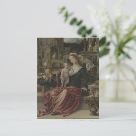 Jezus en moeder Mary Borstvoeding Briefkaart (Staand voorkant)