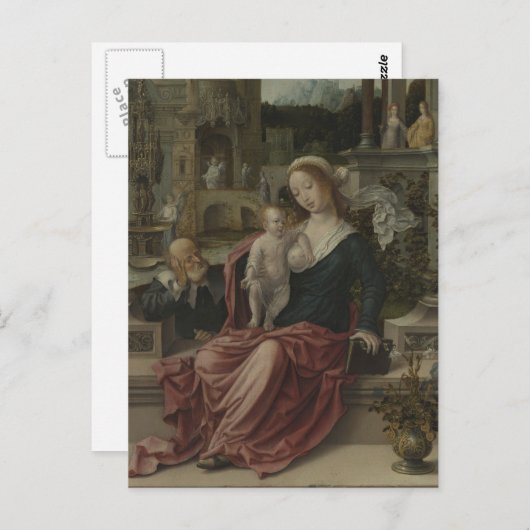 Jezus en moeder Mary Borstvoeding Briefkaart (Voorkant / Achterkant)