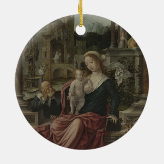 Jezus en moeder Mary Borstvoeding Keramisch Ornament (Achterkant)