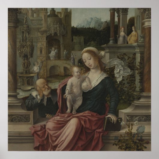 Jezus en moeder Mary Borstvoeding Poster (Voorkant)